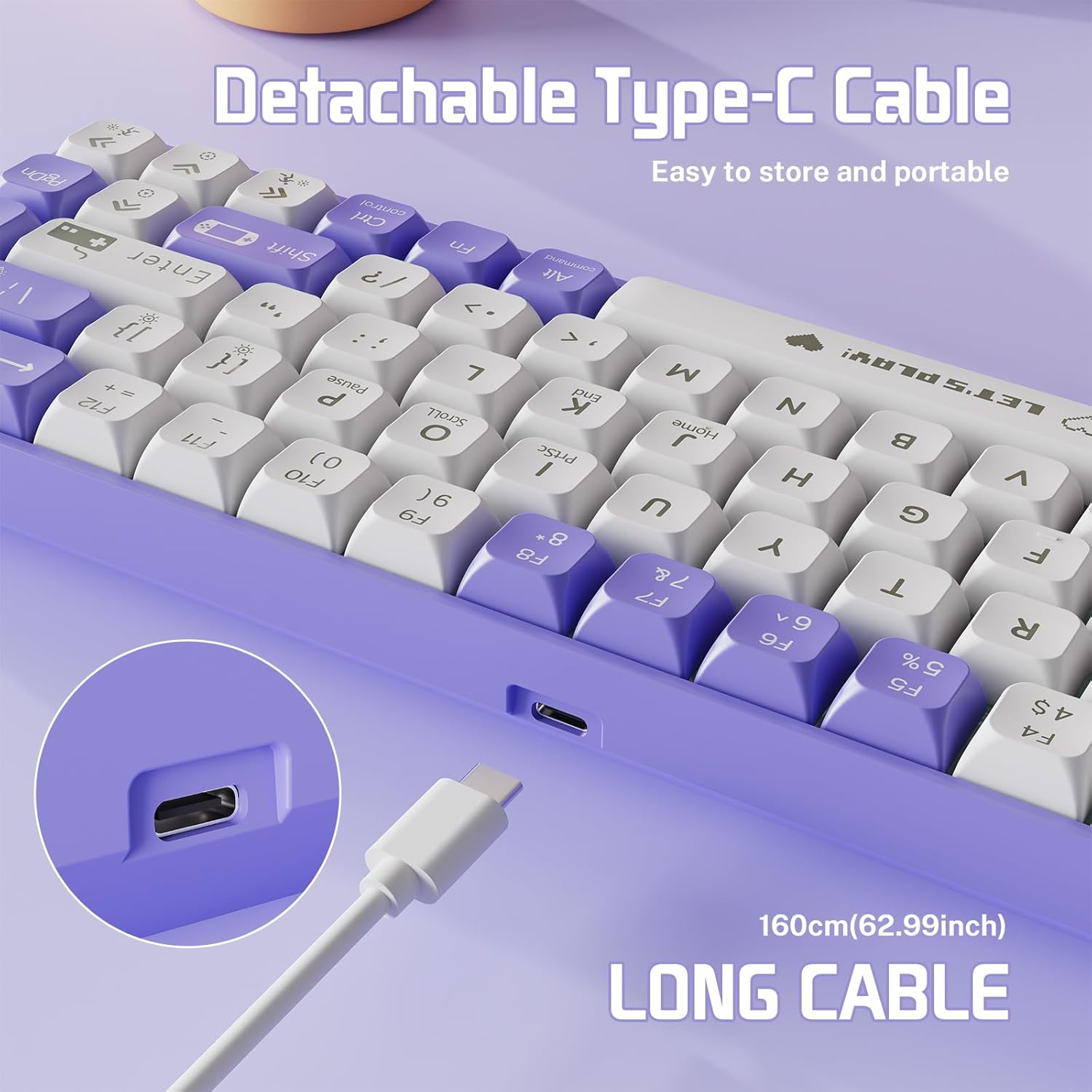 AJAZZ Keyboard AK680 Mechanical Gaming Keyboard Wired Purple/White AJAZZ Keyboard AK680 Mechanical Gaming Keyboard Wired Purple/White